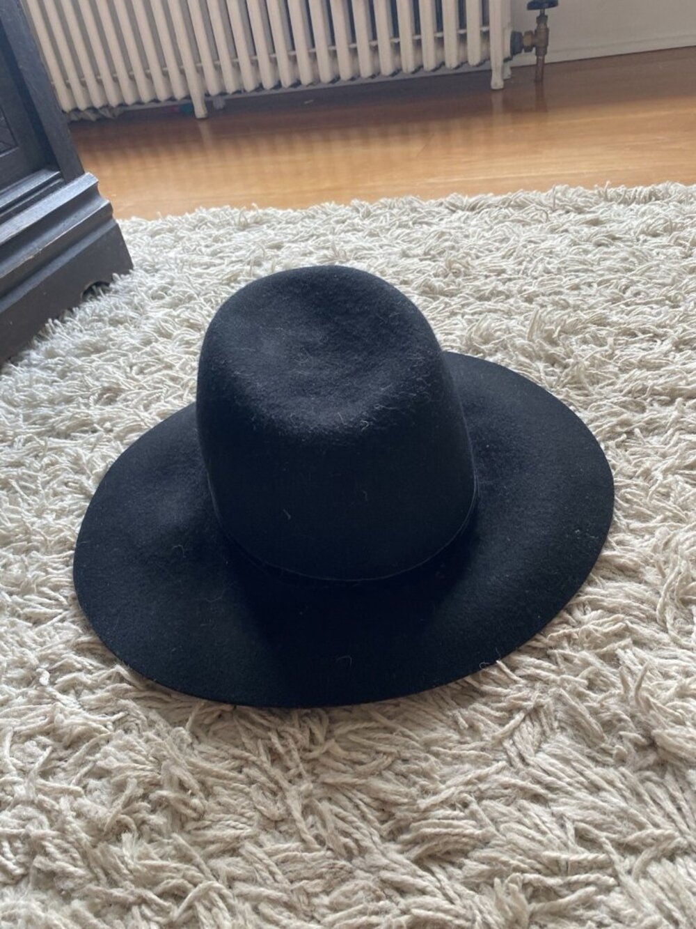 Eric Javits New York Black Hat Wool Fedora Crocodile Embossed Leather Band - Picture 5 of 12